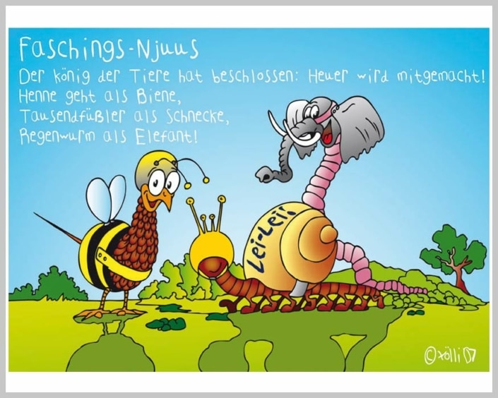 Cartoon Nuujs (News) von Gsöllpointner Peter